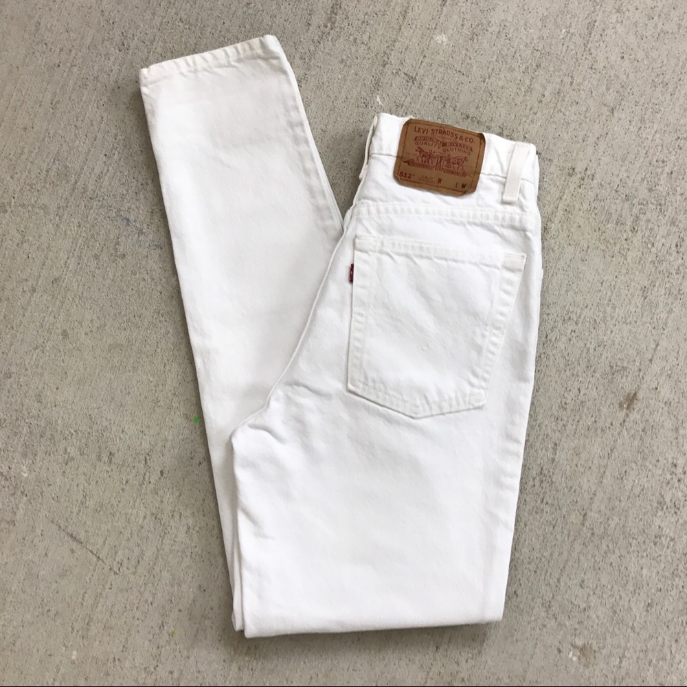 VINTAGE 512 LEVIS 💯 cotton white jeans 27-28